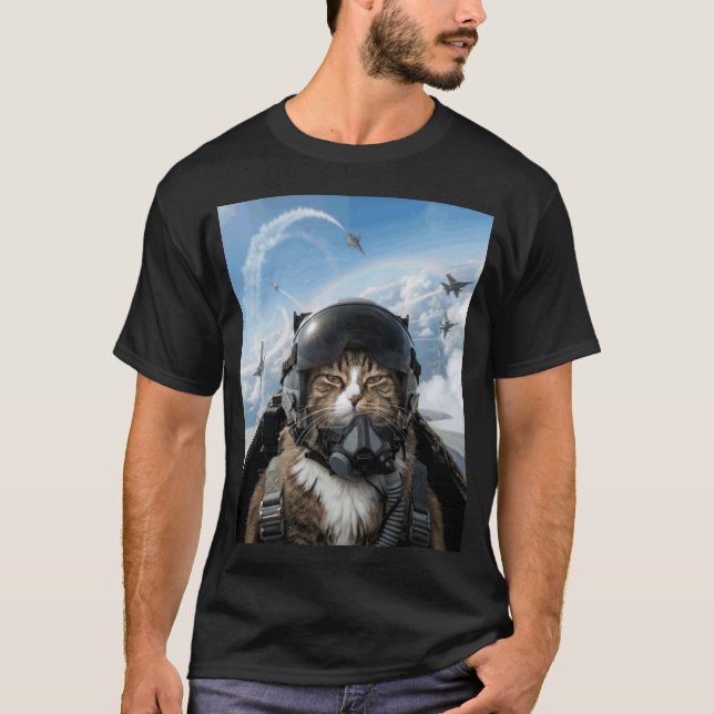 Selfie-Squad-Katze Lustiger Kampfjetpilot Meme-Kit T-Shirt (Vorderseite)