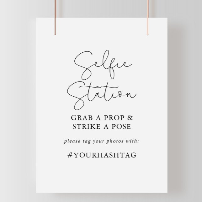 Selfie Station Einfaches Elegantes Zeichen Poster (Von Creator hochgeladen)