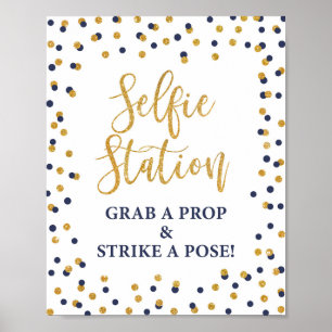 Selfie Station Grab a Prop & Strip a Pose Zeichen Poster