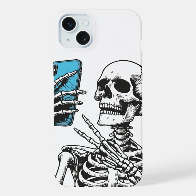 Selfie-Time Skeleton Phone Case iPhone Hülle (Rückseite)