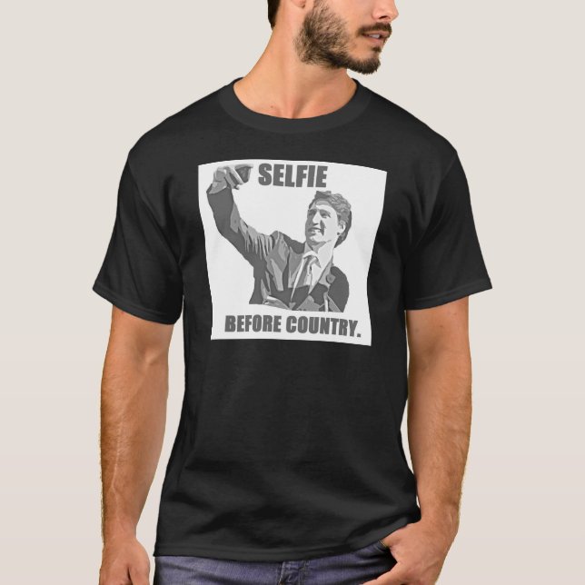 Selfie vor Land - Trudeau T-Shirt (Vorderseite)
