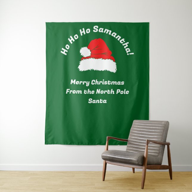 Selfie-Weihnachts-Fotobooth Wandteppich (Beispiel)