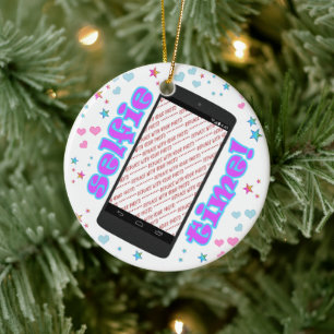 Selfie-Zeit! Smartphone-Form Foto-Rahmen Keramik Ornament