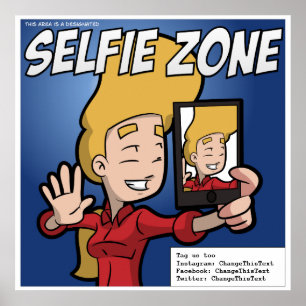 Selfie Zone Poster (anpassbar)