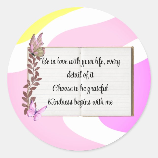 Selflove inspirational phrase runder aufkleber (Vorderseite)