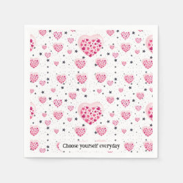 Selflove inspirational quote sweet heart and start serviette
