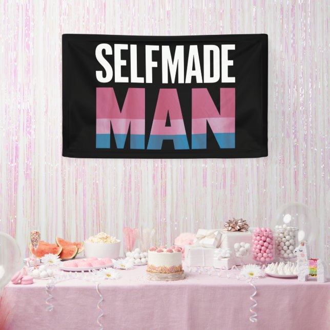 Selfmade Man Transgender Trans Pride Flag Transsex Banner (Party)