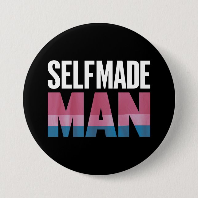 Selfmade Man Transgender Trans Pride Flag Transsex Button (Vorderseite)