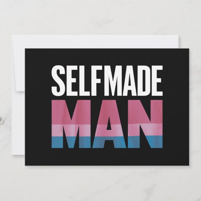 Selfmade Man Transgender Trans Pride Flag Transsex Einladung (Vorderseite)