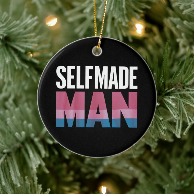Selfmade Man Transgender Trans Pride Flag Transsex Keramik Ornament (Baum)