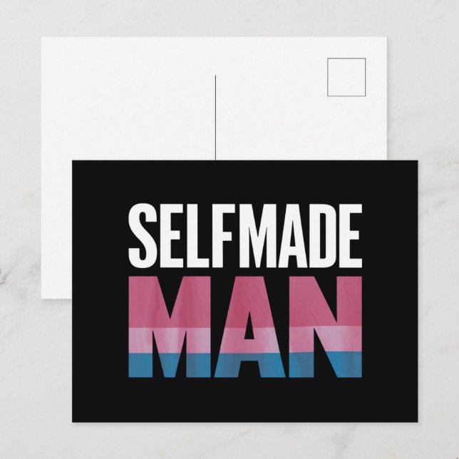 Selfmade Man Transgender Trans Pride Flag Transsex Postkarte (Vorne/Hinten)