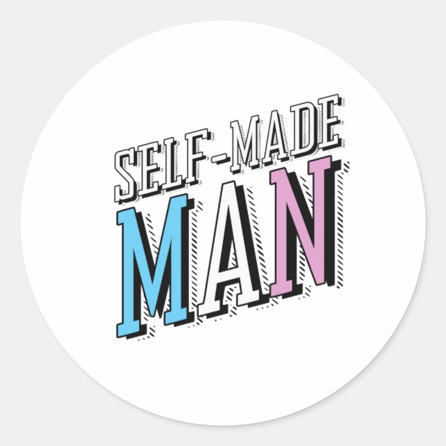Selfmademan Runder Aufkleber (Vorderseite)
