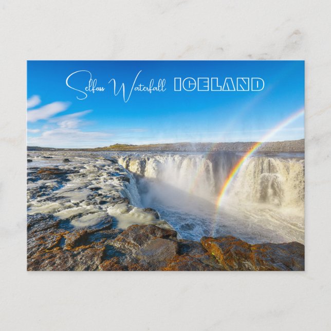 Selfoss Waterfall, Island Postkarte (Vorderseite)