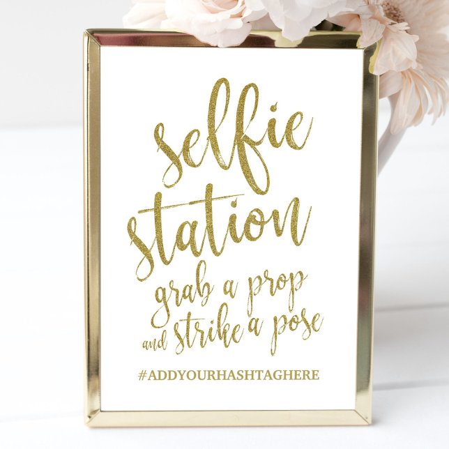 Selfstation Glitzer Gold Affordable Sign Einladung (Von Creator hochgeladen)