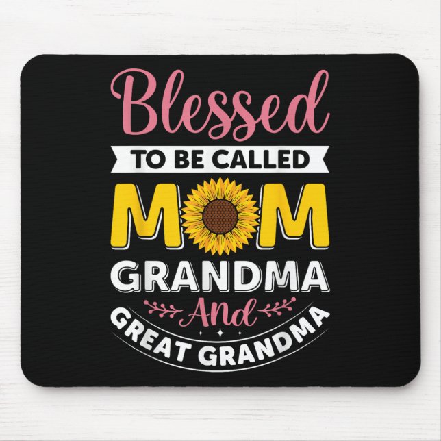 Selig als Mama Oma Sonnenblumen Mütter genannt Mousepad (Vorne)
