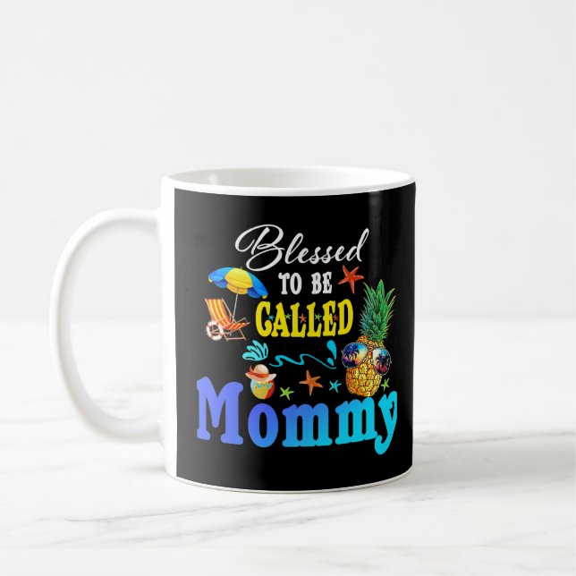 Selig, als Mommy Summer Mütters Day Wome bezeichne Kaffeetasse (Links)