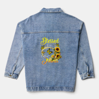 Selig, als Nana Sonnenblume Mama Oma genannt zu we Jeansjacke