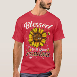 Selig, als Oma Funny Leopard Sunflow bezeichnet zu T-Shirt