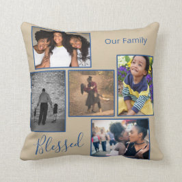Selig Familienfoto Collage Personalisiert Kissen