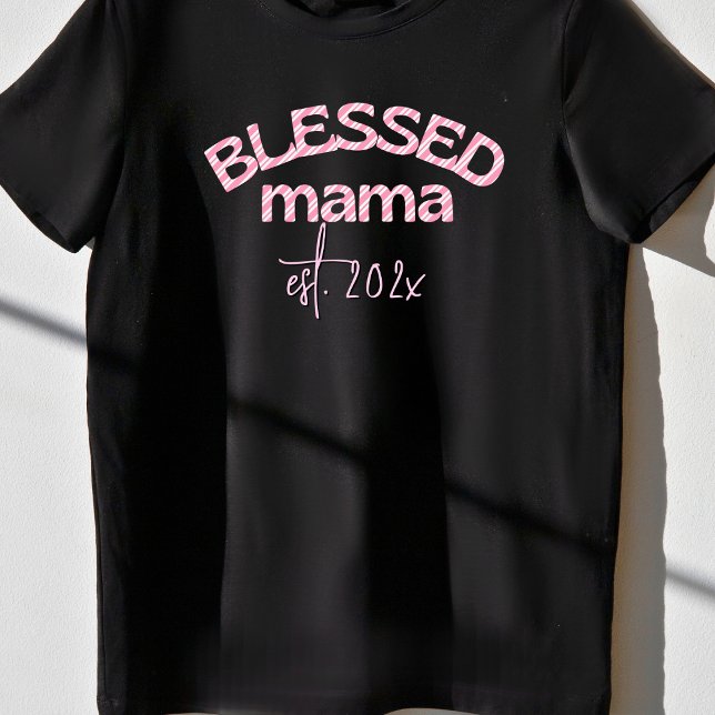 Selig Mama Etabliertes Jahr Zuckerrohr rosa T-Shirt (Von Creator hochgeladen)