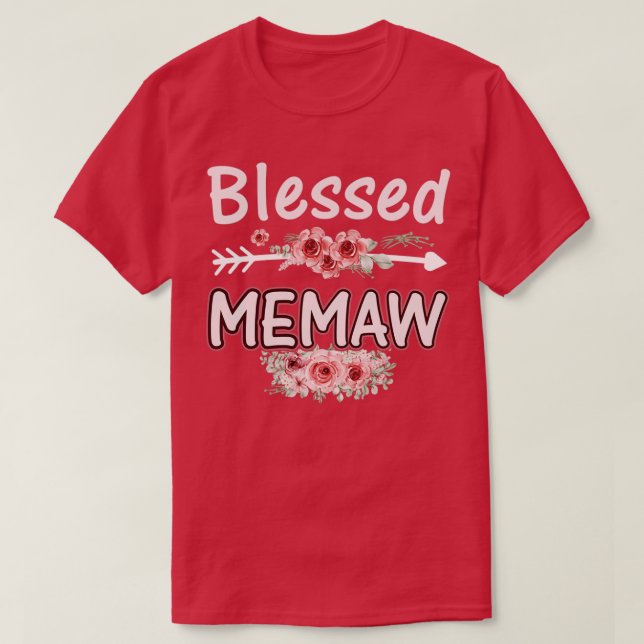 Selig Memaw Mama Leben Niedliche Blumenmütter Blum T-Shirt (Design vorne)
