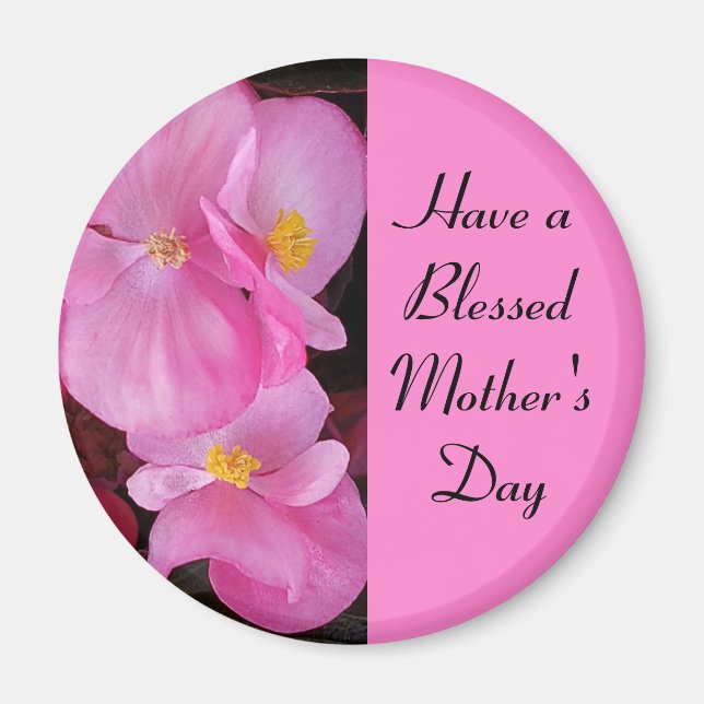 Selig Mutter Tag Rosa Blume Foto Einfach Magnet (Vorne)