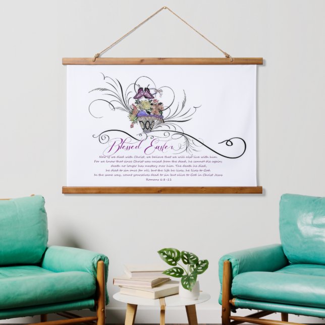 Selig Osterfest Wandteppich Mit Holzrahmen (Wohnzimmer)