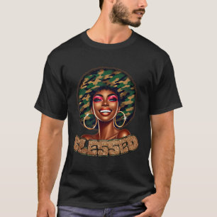 Selige Camouflage Schwarze Frau Glaube Afrikanisch T-Shirt