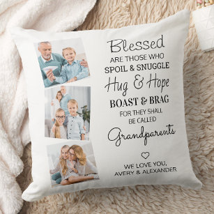 Selige Großeltern Großkinder FotoCollage Kissen