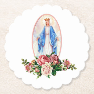 Selige Jungfrau Maria Religiös Traditionell Kathol Untersetzer