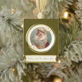 Selige Jungfrau Mary Baby Jesus Religiöse Weihnach Banner-Ornament Gold