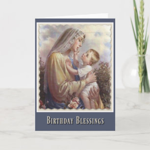 Selige Jungfrau Mary Child Jesus Rose Karte