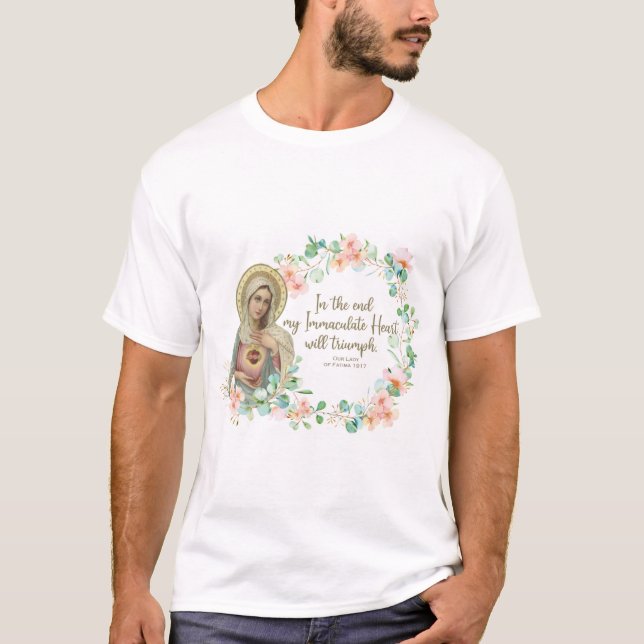 Selige Jungfrau Mary Fatima Religiöse Katholik T-Shirt (Vorderseite)