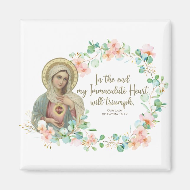Selige Jungfrau Mary Fatima Religious katholische Magnet (Vorne)