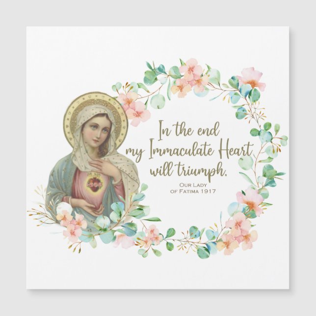 Selige Jungfrau Mary Fatima Religious katholische Magnetkarte (Vorderseite)