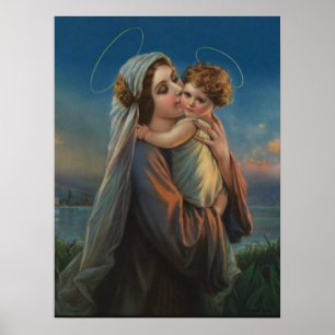 Selige Jungfrau Mary Madonna mit Kind Jesus Poster