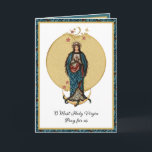 Selige Jungfrau Mary Mother Katholische Religiöse  Karte<br><div class="desc">Mit einem wunderschönen traditionellen katholischen Gewohnheitsbild entwarf das Vintage-Bild der gesegneten Jungfrau Maria stehend auf einem Mond,  der den Teufel den Kopf zerdrückt. Alle Texte und Schriftart können geändert werden.</div>
