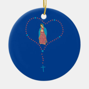 Selige Jungfrau Mary Mother of Jesus Rosary Keramik Ornament