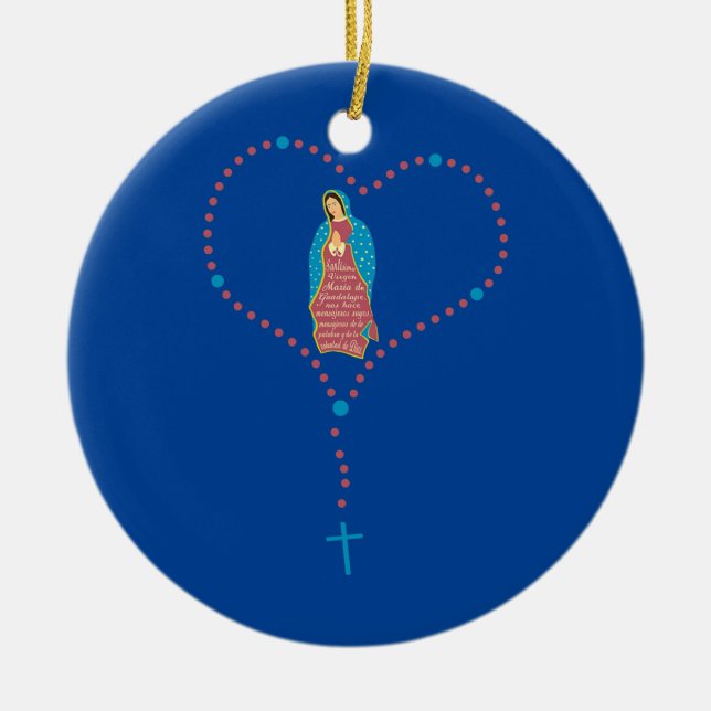 Selige Jungfrau Mary Mother of Jesus Rosary Keramik Ornament (Vorne)