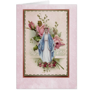 Selige Jungfrau Mary Pink Roses katholische
