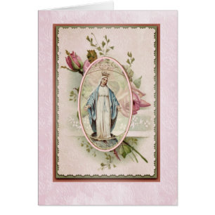Selige Jungfrau Mary Pink Roses Religioius