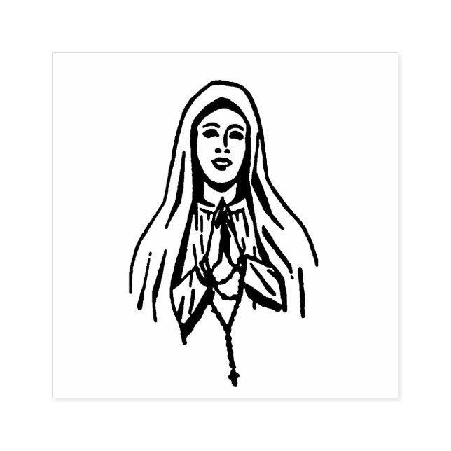 Selige Jungfrau Mary Rosary Katholic Religious Gummistempel (Prägung)