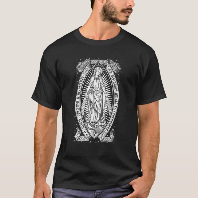 Selige Jungfrau Mary Vintag katholische Maria T-Shirt (Vorderseite)