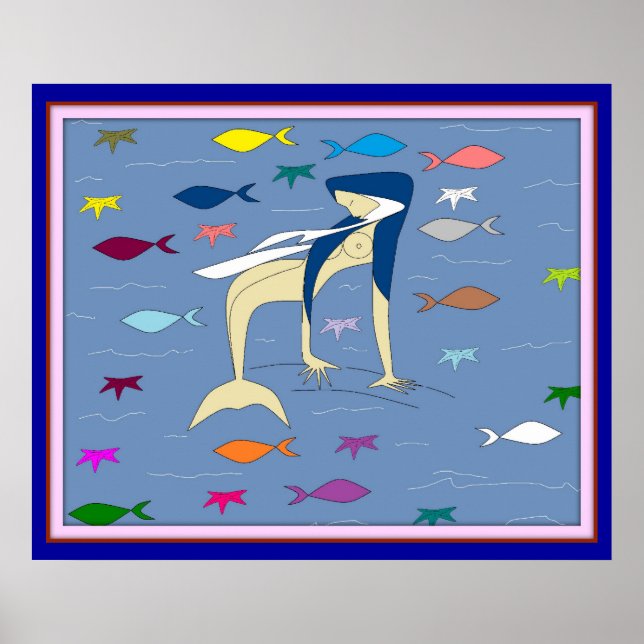 Selige Jungfrau Mermaid Poster (Vorne)