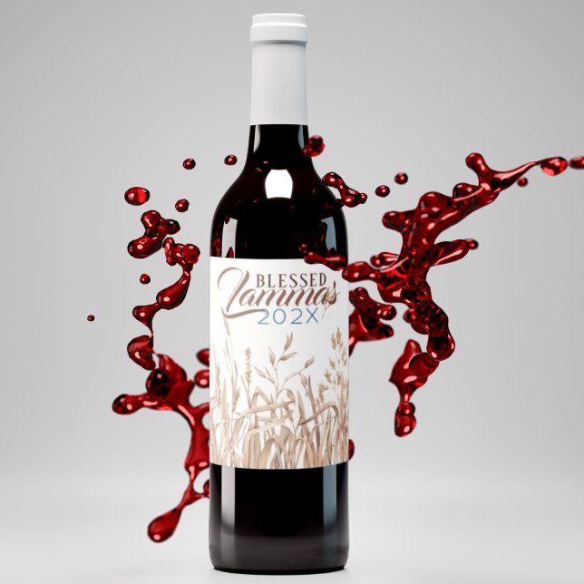 Selige Lammas Rustikal getrocknete Blätter Ernte Weinetikett (Von Creator hochgeladen)