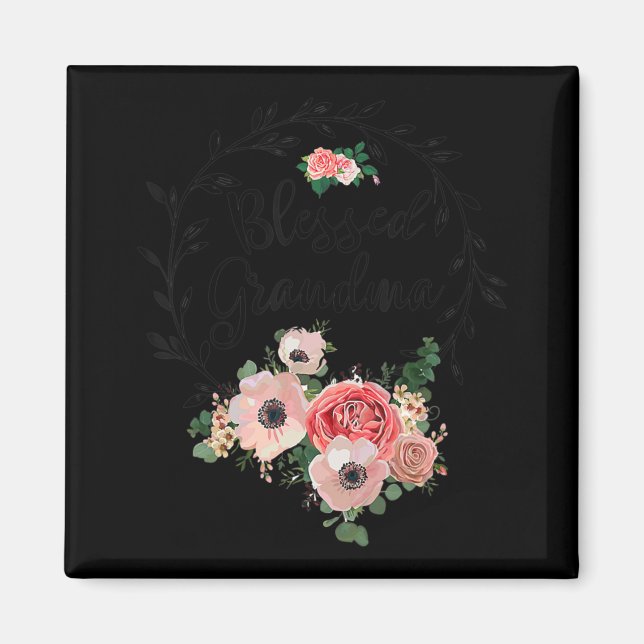 Selige Oma für Blume-Dekoration Magnet (Vorne)