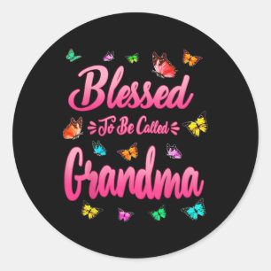 Selige Oma Shirt für Frauen Niedliche Mütter Tag G Runder Aufkleber