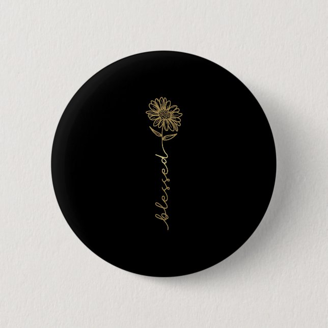 Selige Sonnenblume Jesus Christus Christlicher Gla Button (Vorderseite)