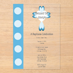 Selige Taufe Acryleinladungen