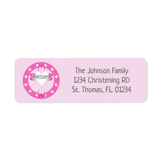 Selige Taufe-Rücksendeadressen-Aufkleber (Vorne)